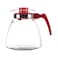 ترميسيل إيوا إبريق شاي زجاجي مقاوم للحرارة - شفاف وأحمر 2.1 لتر