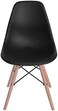 GDF Modern Dining Chair Plastic Shell With Wooden Legs Black Color Size Model- JEAM1