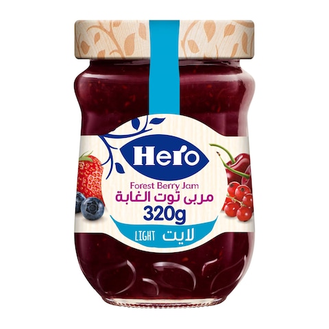 هيرو مربى توت الغابة لايت - 320 جرام