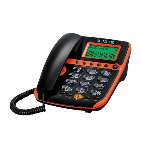 El Adl Tec 205Be Corded Phone - Black/Red