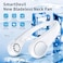 Neck Fan, Portable Hanging Bladeless Mini Fan with 360&deg; Airflow, 3-Speed Hands-Free Personal Rechargeable Wearable Cooling Quiet (White)