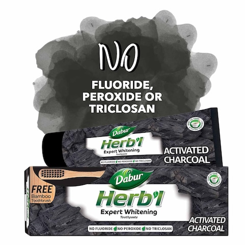 Dabur Herbal Activated Charcoal Tooth Paste With Bamboo Tooth Brush 150g