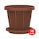Woodgrain flowerpot with tray 16 inch