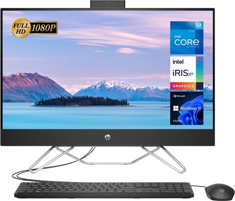 HP All-In-one 27-CB1012NH, 9ID5MA, 12th Gen i7-1255U, 8GB RAM, 1TB SDD, Intel Iris Graphics, 27&quot; FHD 1920 x 1080, English Keyboard, DOS, White Wired Keyboard And Mouse, White