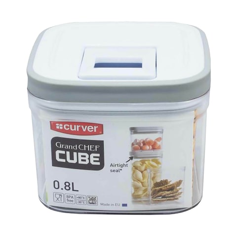 Curver Grand Chef Cube Food Container - 0.8 Liter - Clear