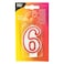 PAPSTAR B'DAY CANDLE 6 RED EDGE