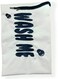 Laundry Bag WASH ME Embroidered, Travel Laundry Bag, Machine Washable Dirty Clothes Organizer, CAN, Twill Fabric, Easy Fit a Laundry Hamper or Basket, White
