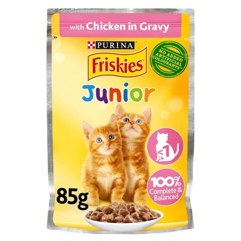 Buy Purina Friskies Junior Chicken In Gravy Wet Cat Food 85g in Kuwait