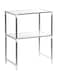Generic Adjustable 2 Rack Microwave Oven Stand With Hooks White/Silver 60.5centimeter