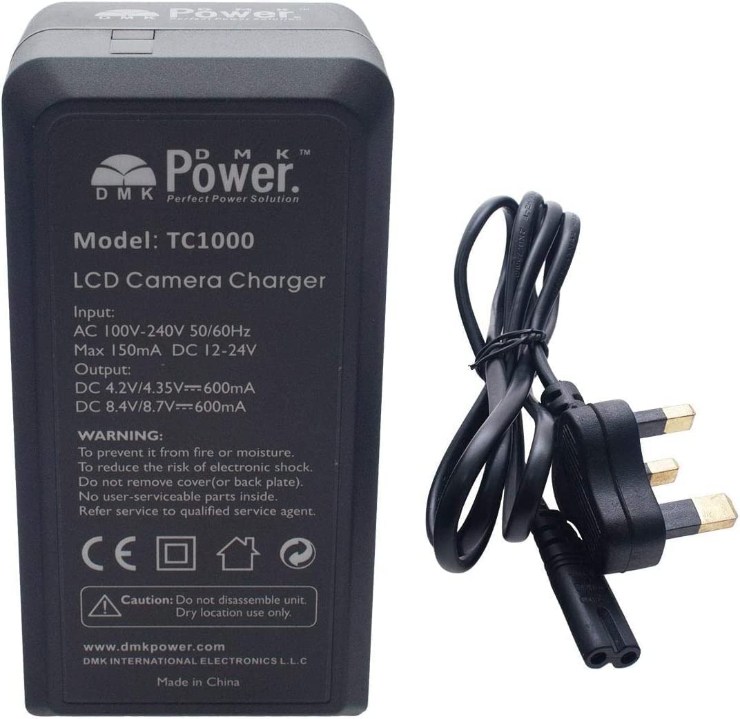 DMK Power NP-FV100, NP-FP50, NP-FP90, NP-FH50, NP-FH70,NP-FH100, NP-FV50, NP-FV70 Battery Charger Compatible with Sony Cameras