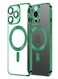 MagSafe Case Magnetic Clear Soft TPU Plating Case Wireless Charging Compatible Shockproof Camera Lens Protection For Apple iPhone 14 Pro Max Green