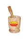 Raj Wooden Mortar With Pestle Brown 17.5X17.5X13.5cm
