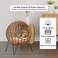 Round rattan basket pet bed with comfortable cushion for cats, Eco-friendly comfortable modern furniture rattan cat pet beds for indoor and outdoor use 60 cm (Brown)
