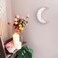 Wooden Crescent Moon Ramadan Decorative Mirror with LED Lights 30x22cm