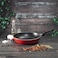 Royalford Aluminium Wok Pan With Glass Lid, 30 cm - Induction Safe Frying Pan With Durable Non-Stick Granite Coating  Frypan With Glass Lid &amp; Heat-Resistant Handles - Cookware Casserole Pan, Red