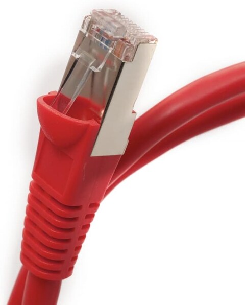 DKURVE CAT6A SSTP/SFTP Booted 10Gigabit/Sec 550MHZ Copper Ethernet Cable -  Patch cord  5 Meter Red Color