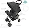 Moon Bezik One Hand Fold Travel Stroller/Pram Suitable For Newborn/Infant/Baby/Kids With Dual Tray, Leg Rest, Multi-Postion Reclining Seat Suitable For 0 Months+ (Upto 24 Kg), Black + Grey Dots