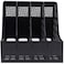 Joyelife Plastic Desktop Shelf 4 Sections Magazine File Document Folder Book Frames Dividers Cabinet Shelve Display and Storage Organiser for Home or OfficeBlack