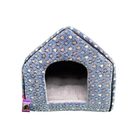 Coco Kindi Navy Star Washable Fur House With Zip Large &ndash; 50x56x60cm