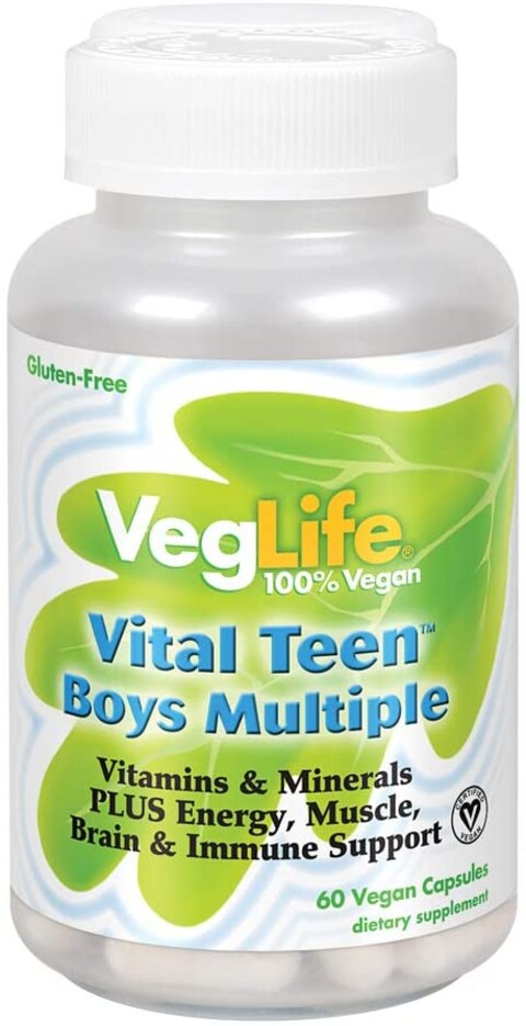 VegLife, Vital Teen Boys Multiple, 60 Vegan Capsules