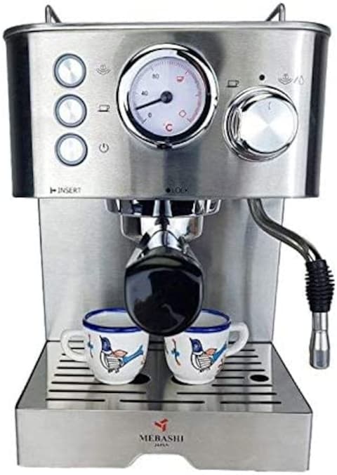 Mebashi Espresso Coffee Machine Stainless Steel, ME-ECM2014