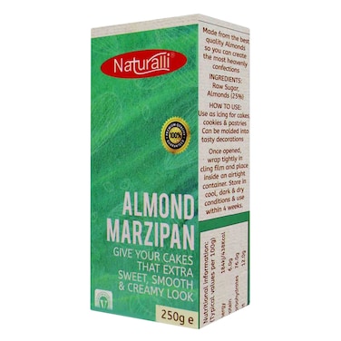 Naturalli 33% White Almond Marzipan 250g