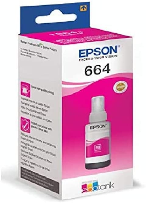 Epson T6643 Ecotank Magenta Color Ink Bottle 70ml Original Refill Ink