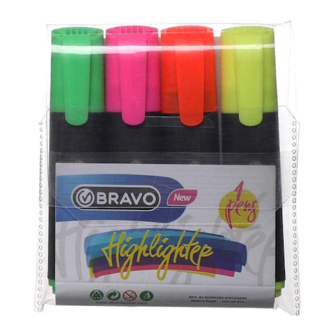 Bravo Highlighter Pen Set - 4 Pens