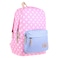 Kaukko Colourful 3 Colours Dots Printed Backpack Bag Pink and Blue 18cm