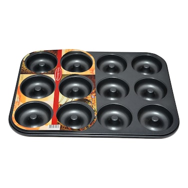 Home Maker 12 Cup Donut Baking Pan Black
