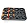 Home Maker 12 Cup Donut Baking Pan Black