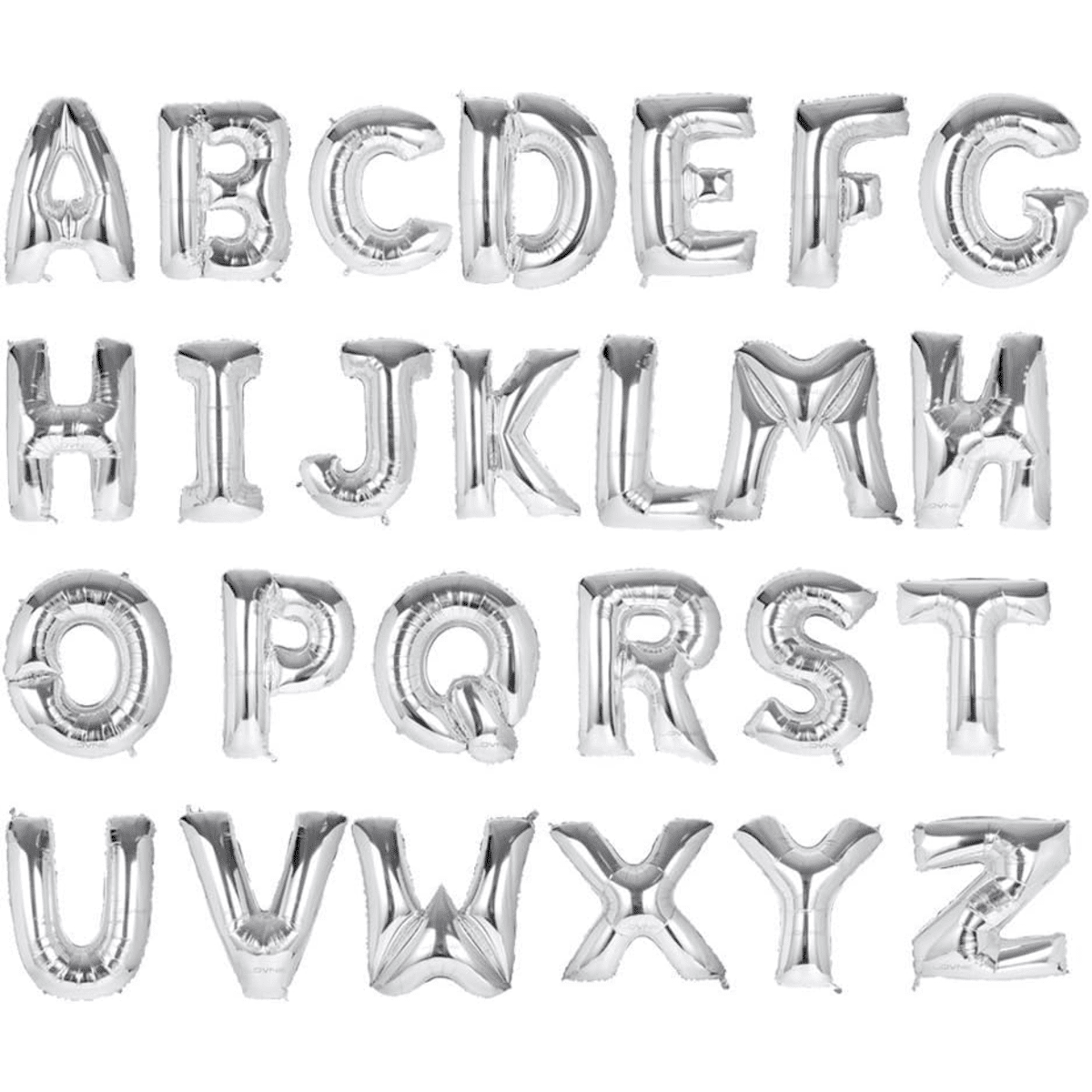 ALPHABET  J BALLOONS 32 INCH FOR DECORATION SILVER IN COLOUR