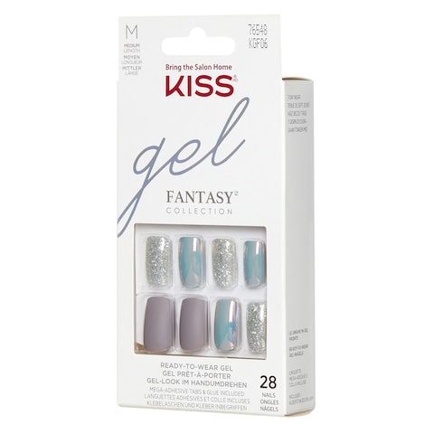 Kiss Glam Fantasy 3D Diamond False Nails Multicolour 28 PCS