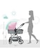 Moon Pro 2 In 1 Stroller &ndash; Lightweight Aluminium Frame With Reversible Seat Design For Rear And Forward Facing, Compact Fold, Adjustable Canopy And More Gray And Pink Melange