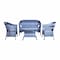 Alalamia Garden Set of 4 Pieces - Sofa, 2 Chairs and Table - Blue