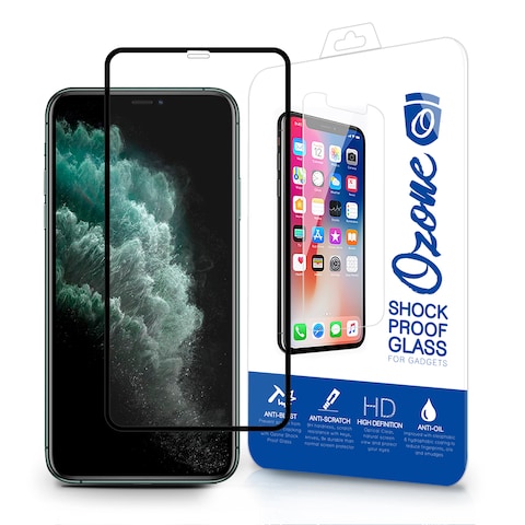 Ozone - Apple iPhone 11 Pro Max (6.5&quot; Inch) Tempered Glass Screen Protector Shock Proof HD Glass Protector - Black