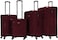 VIPTOUR Set of 4 Light Weight  Polyester Jacqard Trolley Luggage With Number Lock, Burgundy- 20, 24, 28, 32 Inches