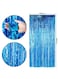 Party Time 2-Piece Foil Metallic Tinsel Curtain Blue 6.56 x 3.28feet