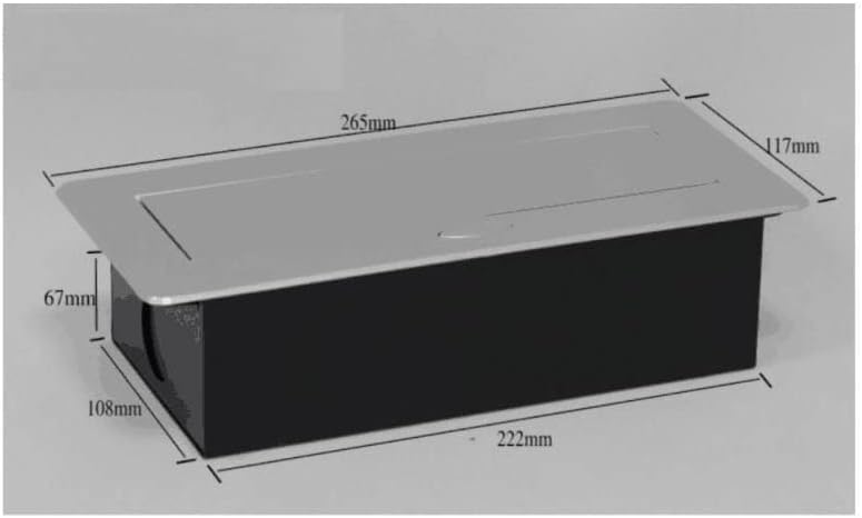 Dkurve Table Pop Up Power Box With Power USB Charger Desktop Connection Box Socket For Conference Meeting Room Kitchen - Silver