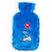 Biggdesign Mr. Allright Man Hot Water Bottle with Soft Plush Cover, Cold &amp; Hot Compress, 2L Large, Washable Hot Water Bag for Cramps, Neck and Back Pain, Feet and Shoulders, Blue