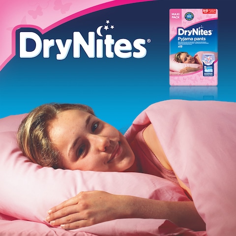 Huggies DryNites Teen Pyjama Pants for Girl 27-57kg 8 to 15 Years Jumbo Pack 13 Pants