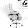 Karnak Executive Office Gaming Chair PU Leather 360 Swivel, Diamond Pattern Stitching High Back With Tilt Lock Mechanism, Soft Foam &amp; Well Padded Backrest With Lumbar Support, White