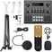 Mike Music Multifunctional Live V9 Sound Card and BM800 Suspension Microphone Kit Broadcasting Condenser Microphone Set Intelligent Webcast Live Sound Card for Computers and Mobilephone (v9, Black)