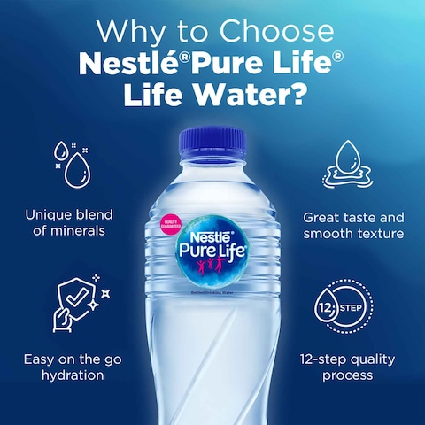 Nestl&eacute; Pure Life Low Sodium Bottled Drinking Water 330ml  Pack of 12 Bottles