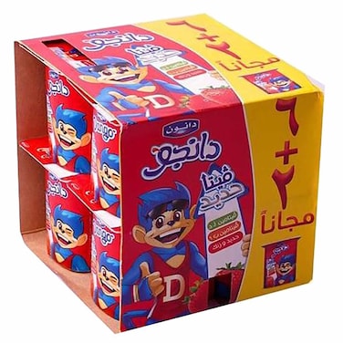 زبادي دانون دانجو بالفراولة، 105 جم - 8 عبوة