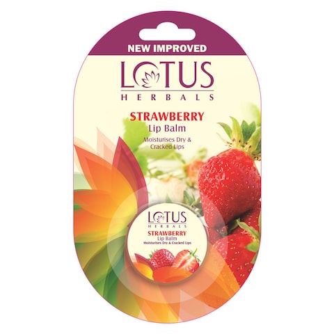 Buy Lotus Herbals Strawberry Lip Balm Clear 5g in UAE