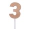Forum Novelties Diamond Number 3 Cake Topper- Rose Gold