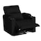 In House Velvet Rocking &amp; Rotating Cinematic Recliner Chair With Cups Holder - Black - AB08