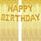 Party Propz 2Pcs Golden Foil Curtain With 1 Golden Happy Birthday Balloon For Birthday Decoration Items