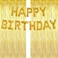 Party Propz 2Pcs Golden Foil Curtain With 1 Golden Happy Birthday Balloon For Birthday Decoration Items